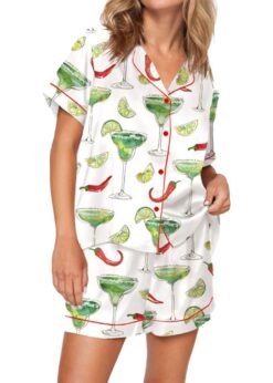 Spicy Margarita Satin Pajama Set For Women