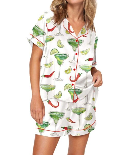 Spicy Margarita Satin Pajama Set For Women