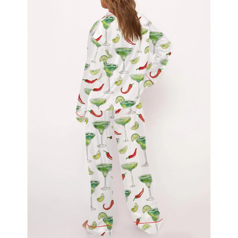 Spicy Margarita Satin Pajama Set For Women - Image 3