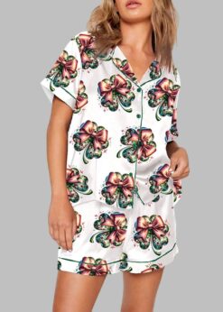 St. Patrick's Day Disco Shamrock Print Pajama Set