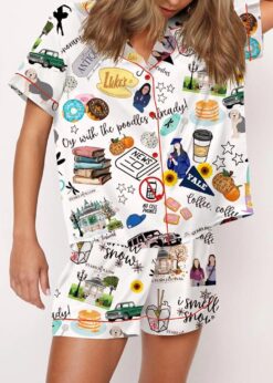 Stars Hollow Satin Pajama Set