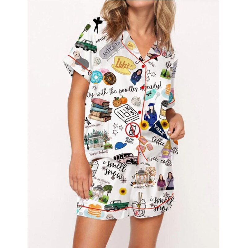 Stars Hollow Satin Pajama Set For Women
