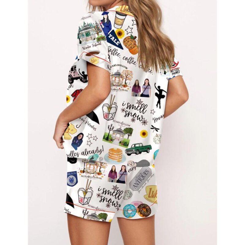 Stars Hollow Satin Pajama Set For Women - Image 2