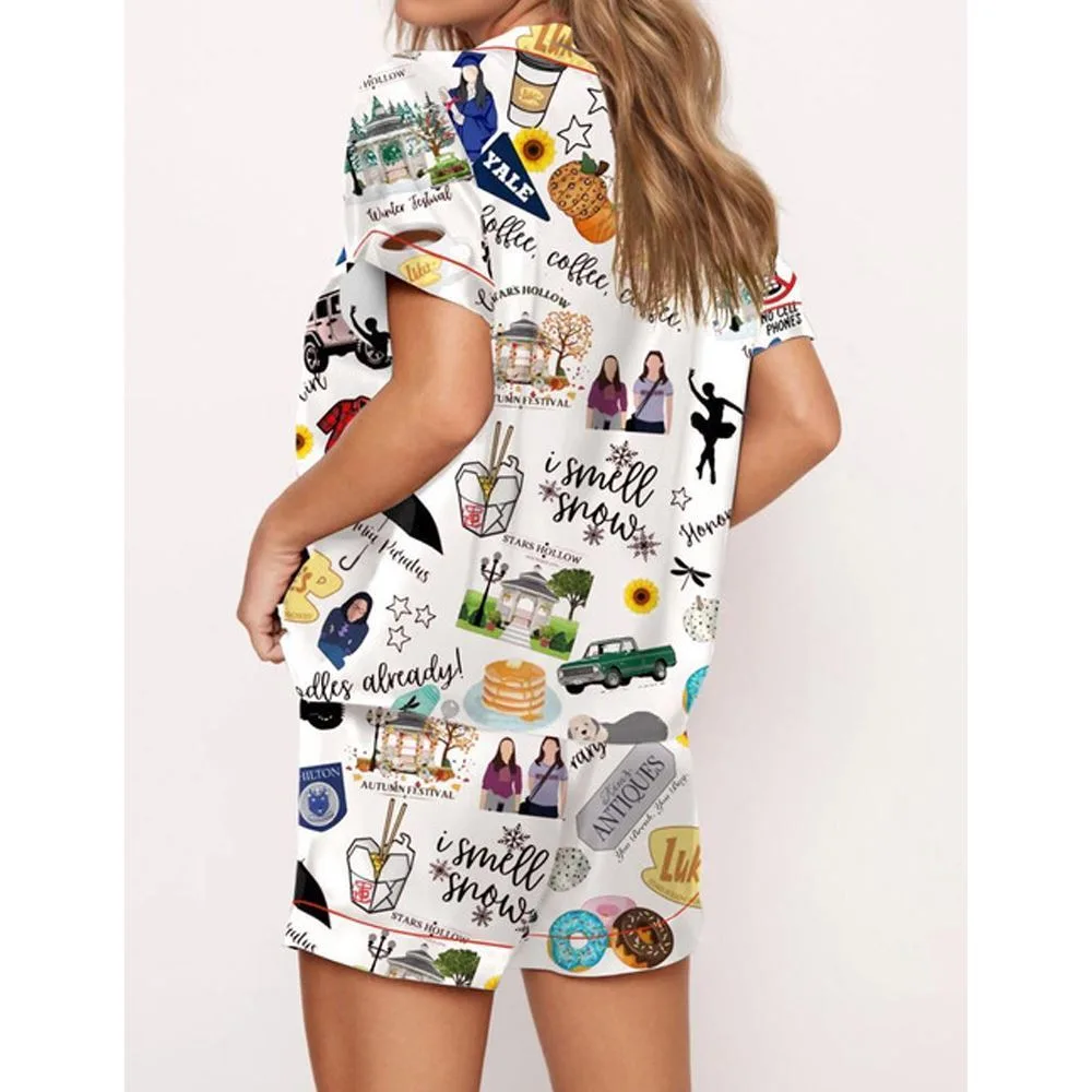 Stars Hollow Satin Pajama Set For Women - Image 2