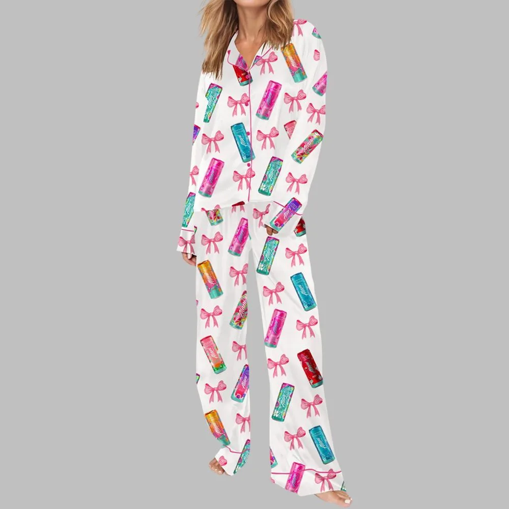 Summer Energy Drink Satin Pajama Set - Image 2