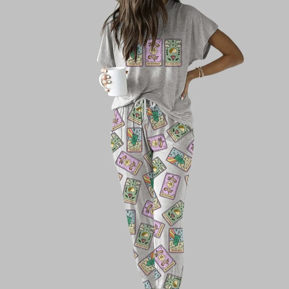 Taco Tarot Casual Pajama Set For Women - Image 2