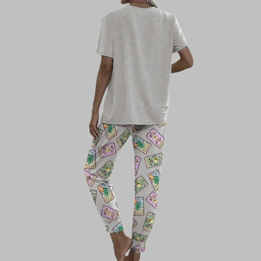 Taco Tarot Casual Pajama Set For Women - Image 3