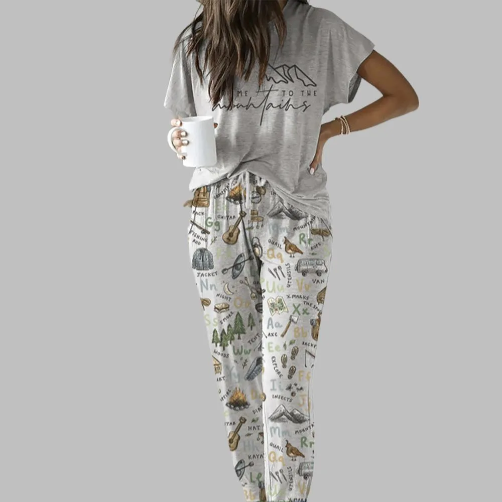 Take Me To The Mountains Gras Casual Pajama Set For Women - Image 2