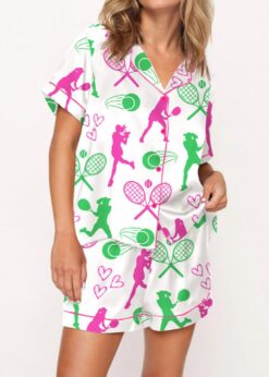Tennis Satin Pajama Set For Women