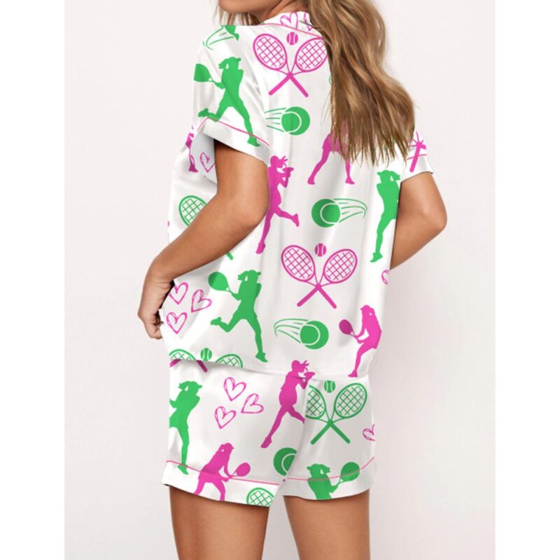 Tennis Satin Pajama Set For Women - Image 2