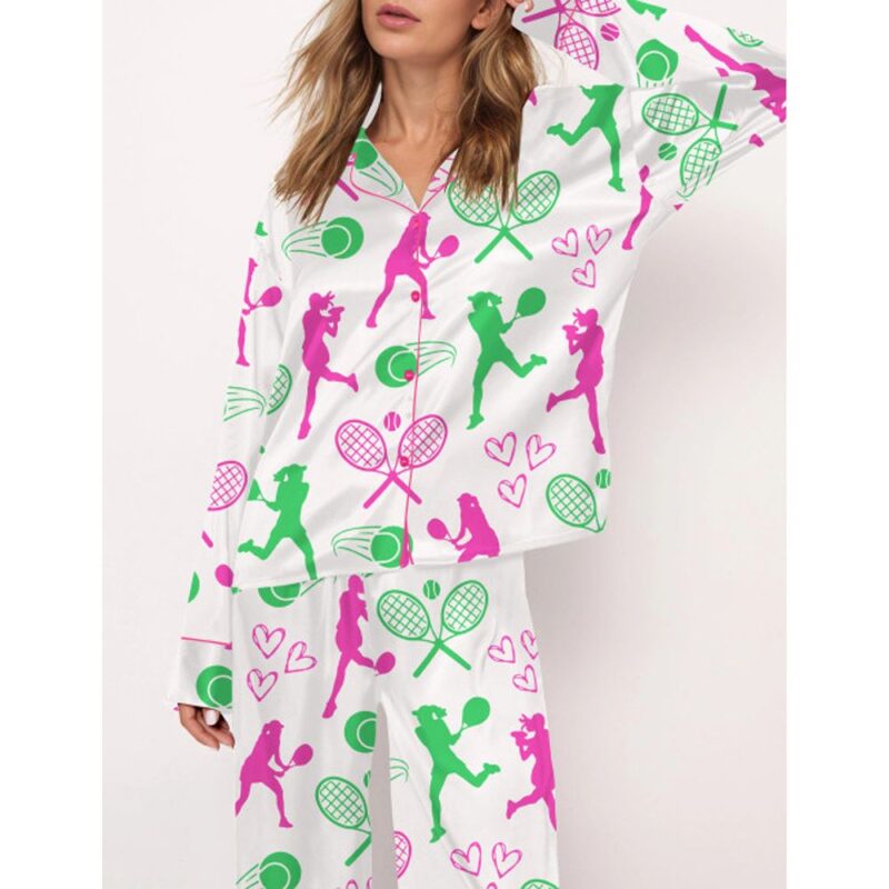 Tennis Satin Pajama Set For Women - Image 3
