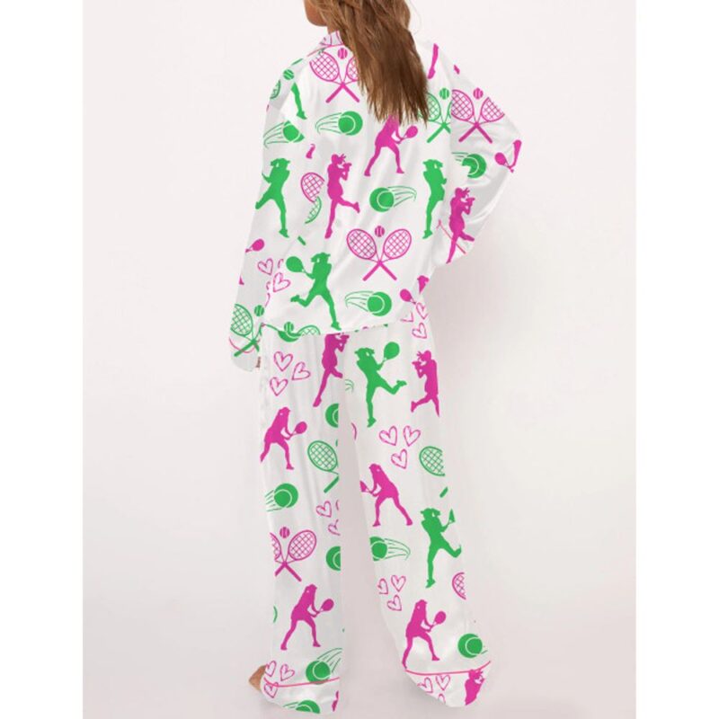 Tennis Satin Pajama Set For Women - Image 4