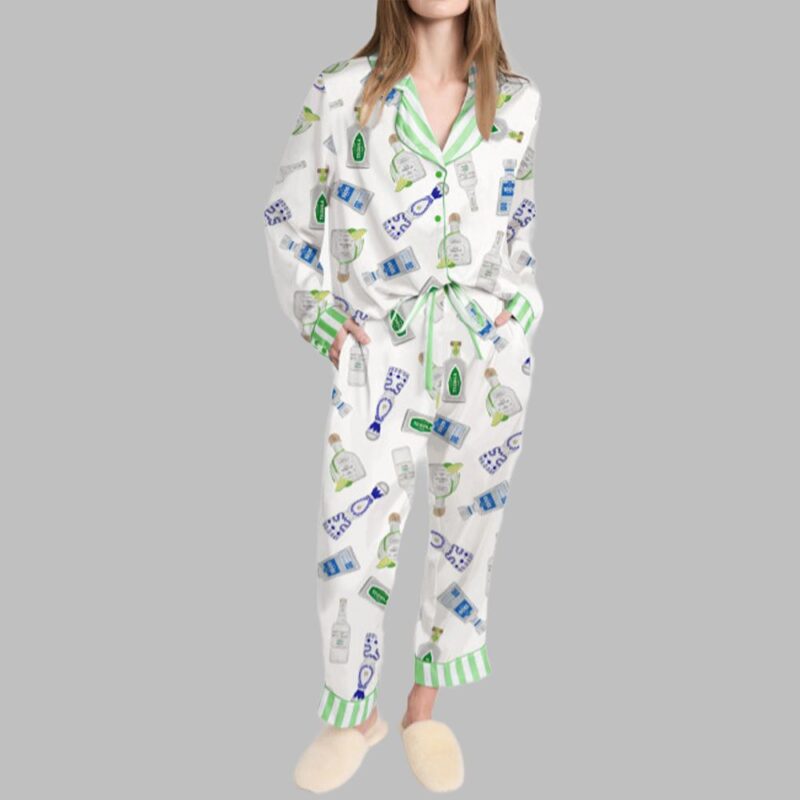 Tequila Bottles Art Pajama Set For Women - Image 3