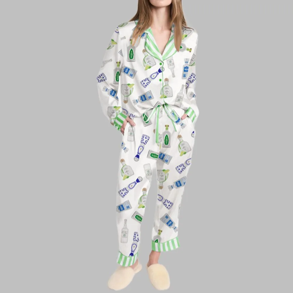 Tequila Bottles Art Pajama Set For Women - Image 3