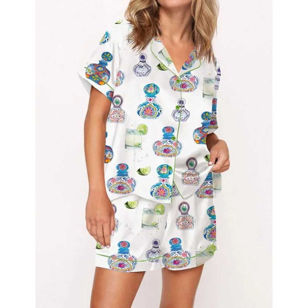 Tequila Satin Pajama Set For Women