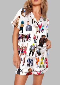 The Musical Inspired Characters Print Pajama Set