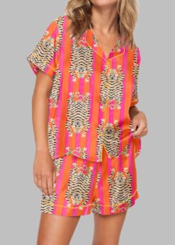 Tiger Print Pajama Set For Women