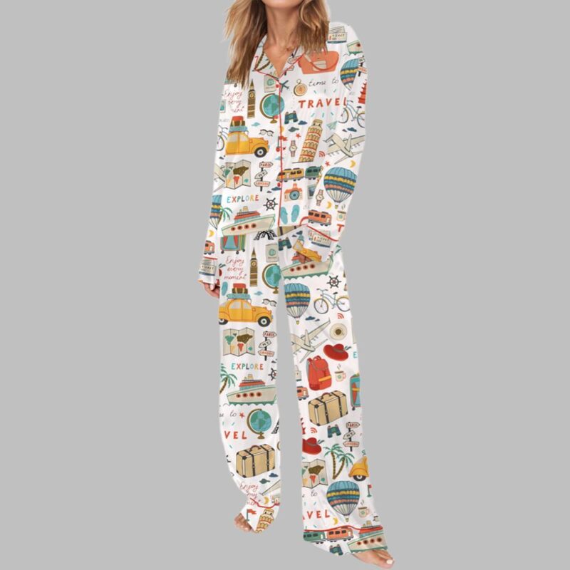 Time To Travel Pajama Set For Women - Image 2