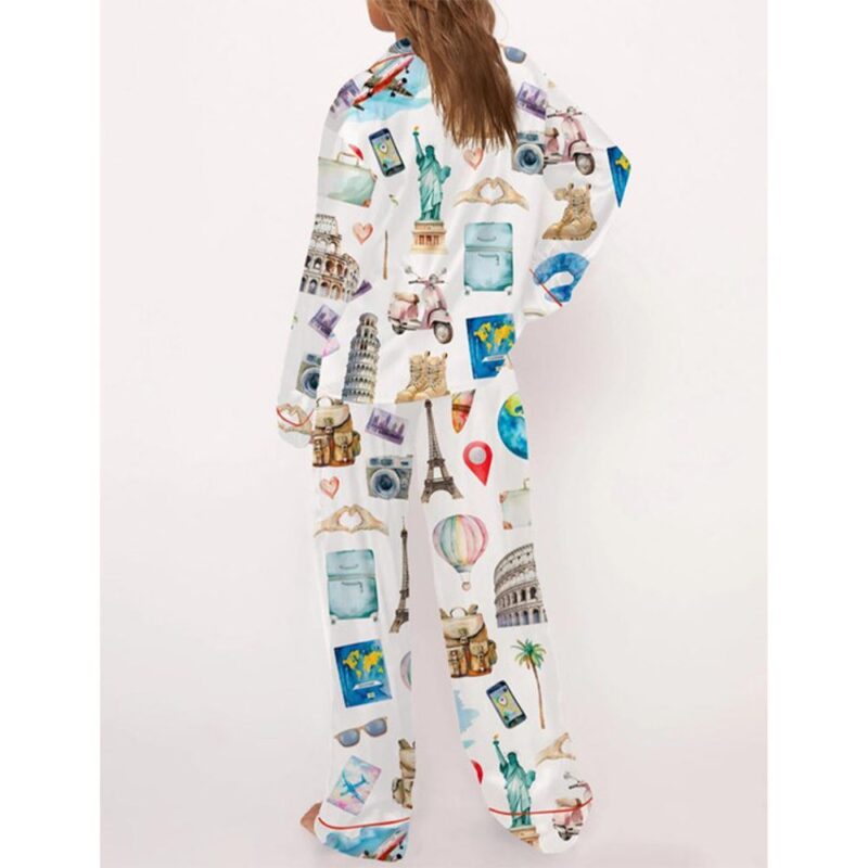 Travel Lover Pajama Set For Women - Image 3