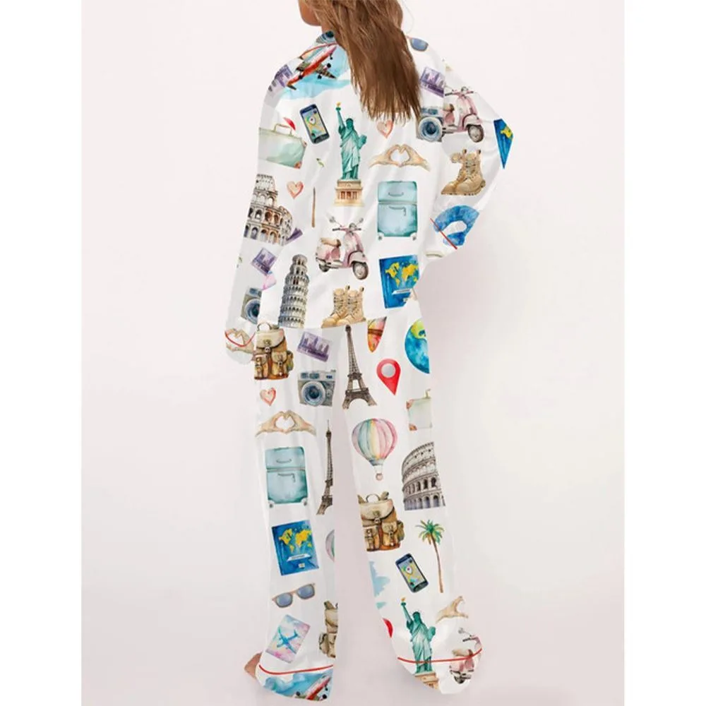 Travel Lover Pajama Set For Women - Image 3