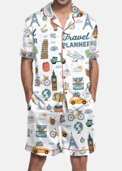 Travel Planner Pajama Set For Men