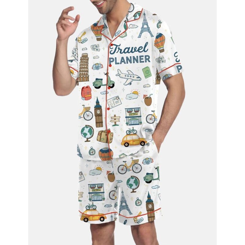 Travel Planner Pajama Set For Men - Image 2