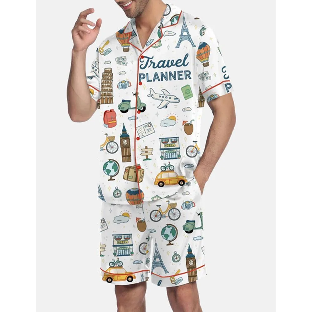 Travel Planner Pajama Set For Men - Image 2