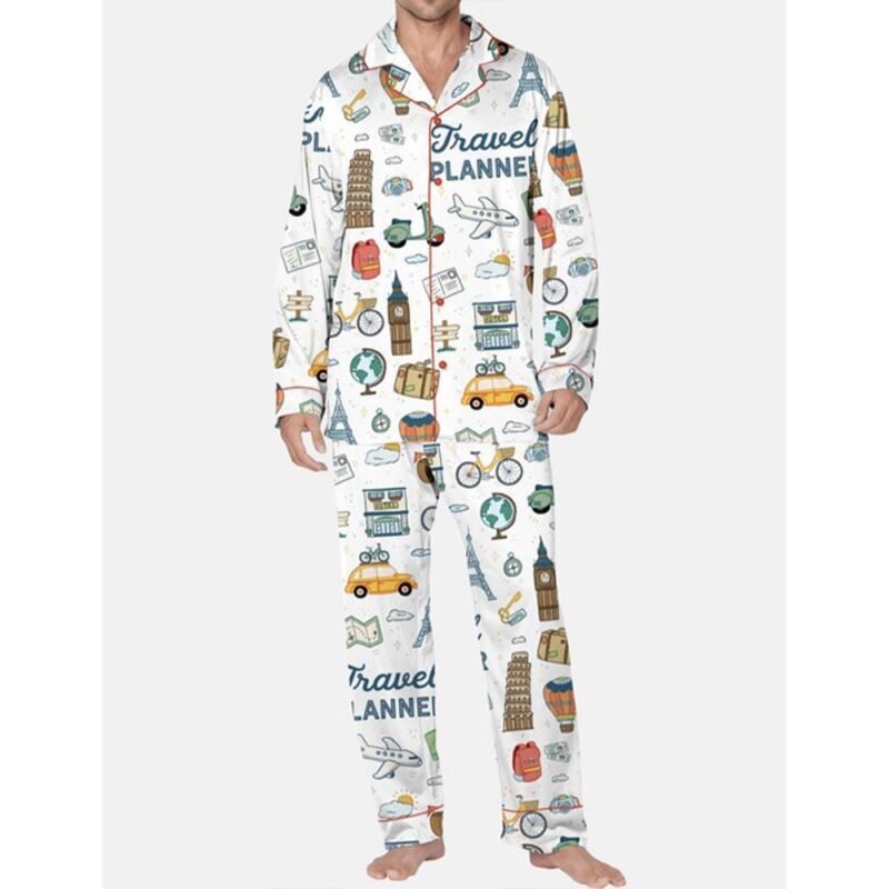 Travel Planner Pajama Set For Men - Image 3