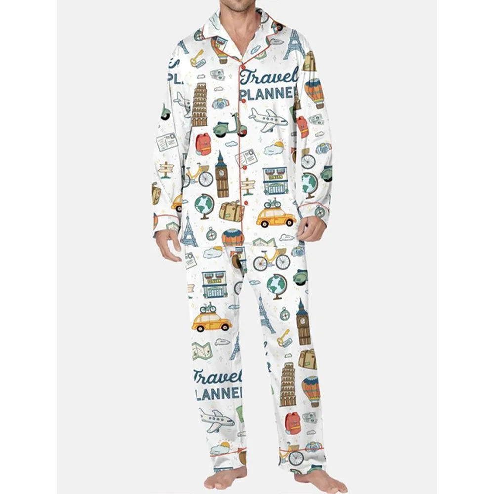 Travel Planner Pajama Set For Men - Image 3