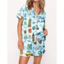 Travel Planner Pajama Set For Women
