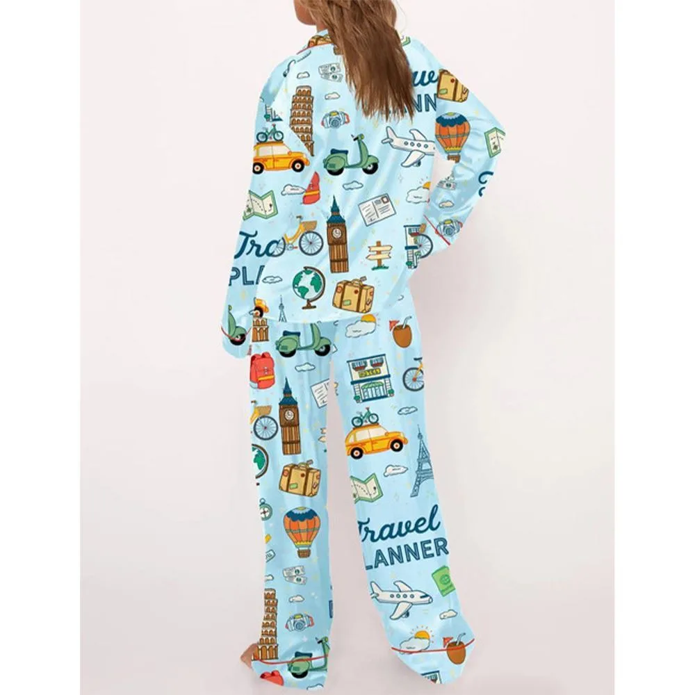 Travel Planner Pajama Set For Women - Image 3