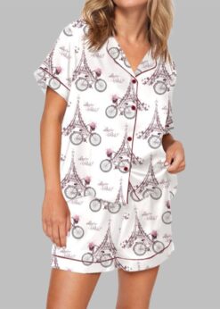 Travel To France Pajama Set For Women