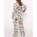 Travel To Paris Pajama Set For Women