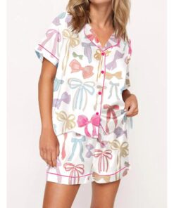 Trendy Watercolor Bows Pajama Set