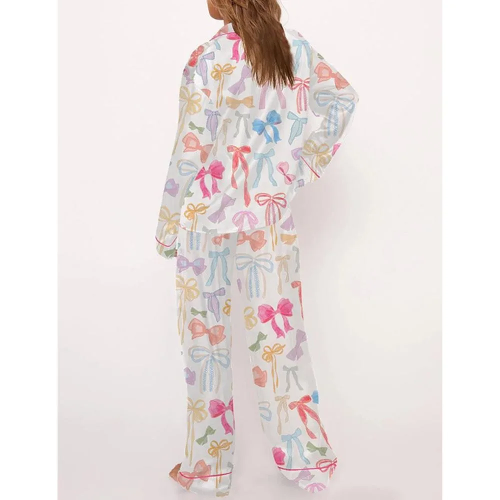 Trendy Watercolor Bows Pajama Set - Image 3