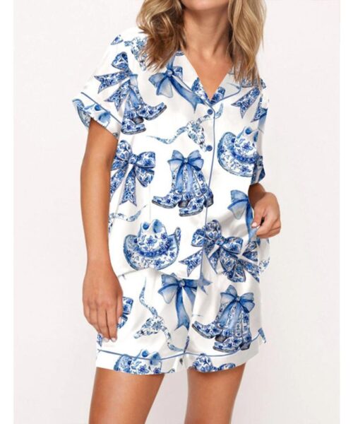 Trendy Western Coastal Cowgirl Pajama Set For Women
