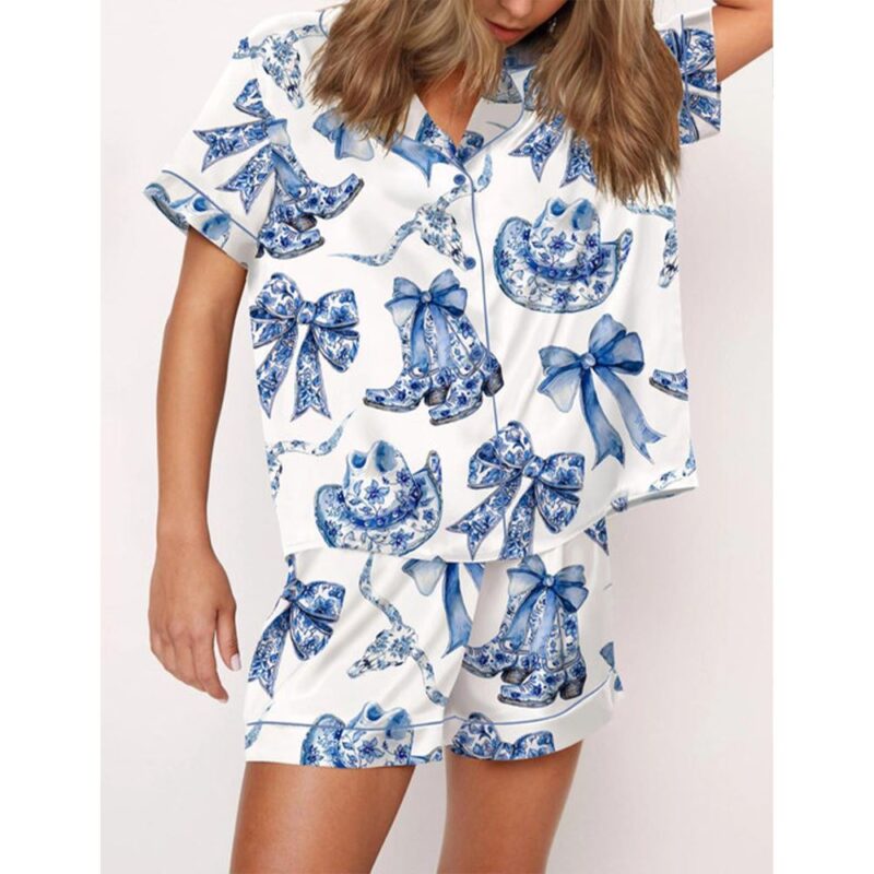 Trendy Western Coastal Cowgirl Pajama Set For Women - Image 2