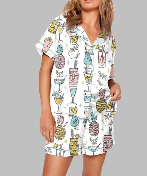 Tropical Cocktails Hawaiian Drinks Pajama Set