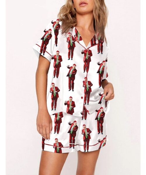 Trump Santa Dancing Christmas Pajama Set