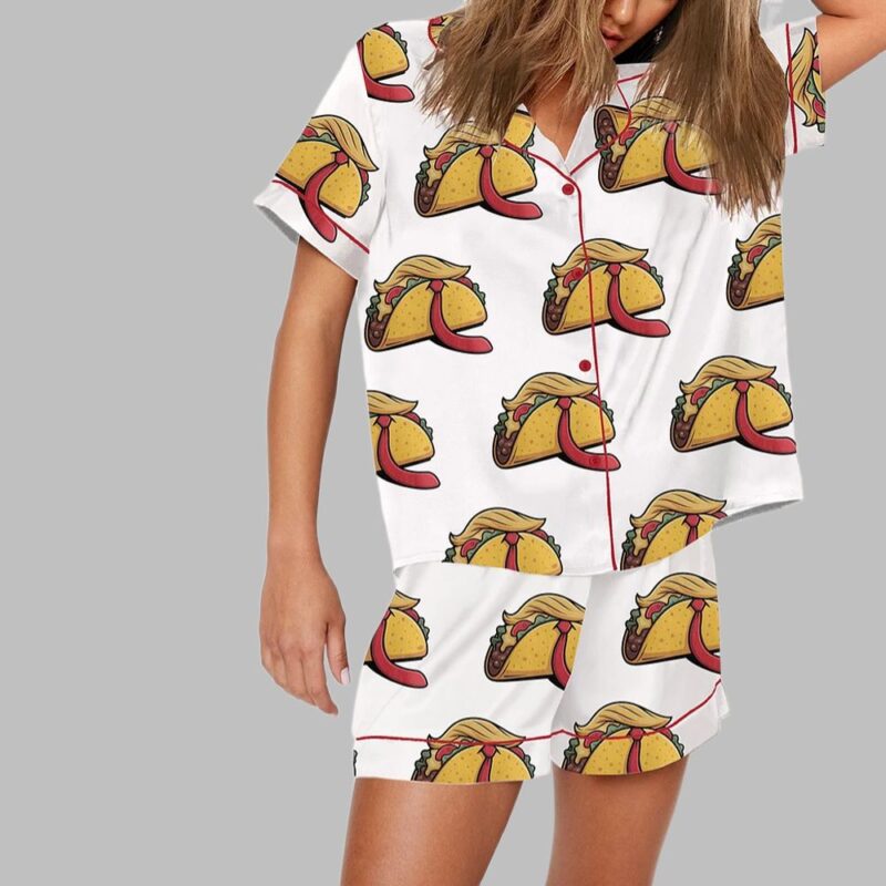 Trump TACO He Always Chickens Out Political Humor Pajama Set - Image 2