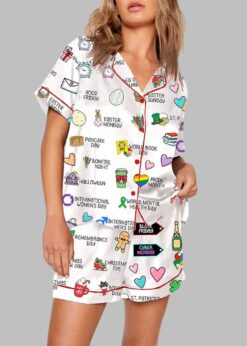 UK Yearly Events Planner Pajama Set