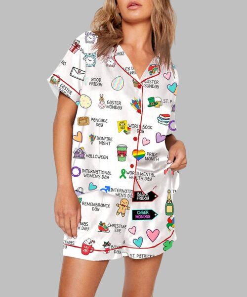 UK Yearly Events Planner Pajama Set