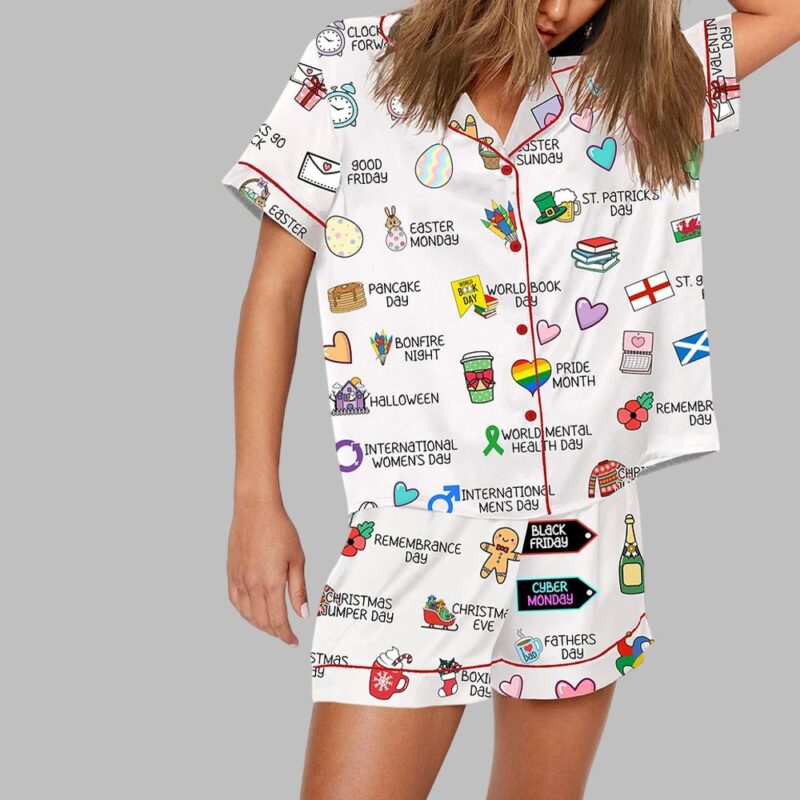UK Yearly Events Planner Pajama Set - Image 2