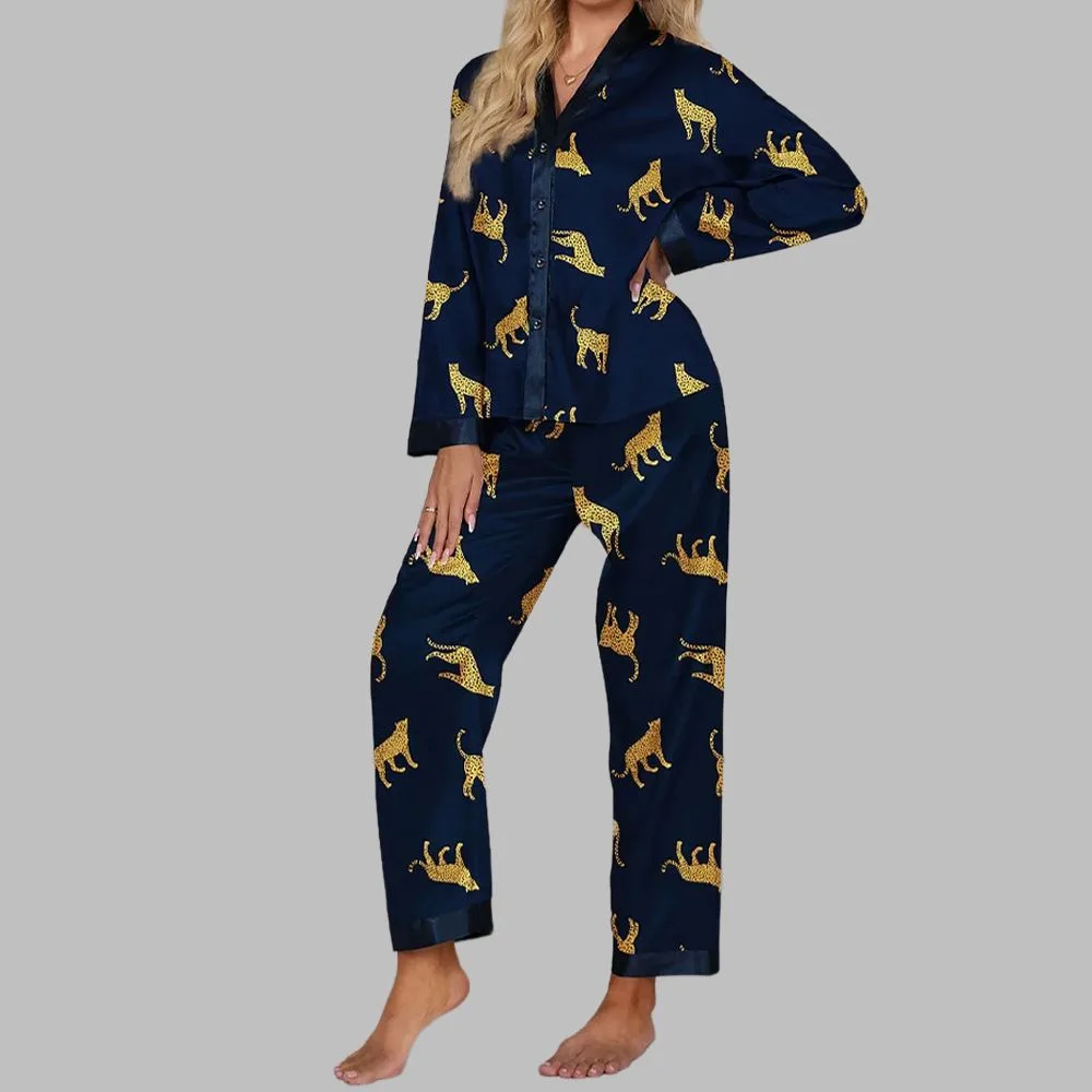 Leopard Blue Pajama Set - Image 3
