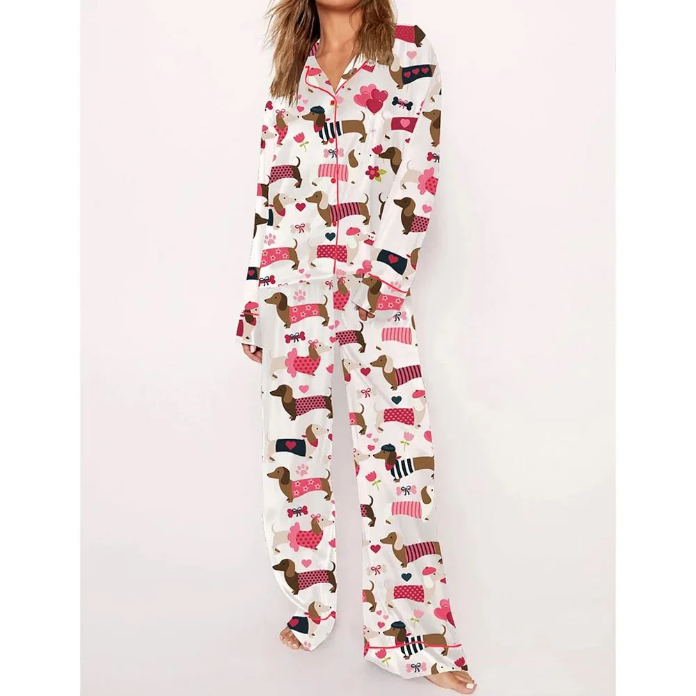 Valentine Dachshund Dog Pajama Set - Image 2