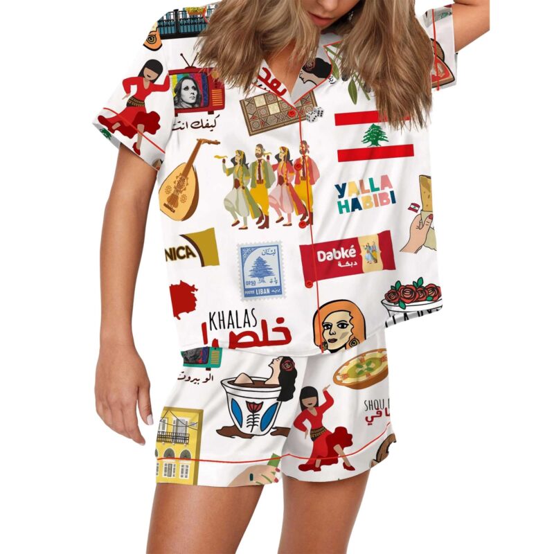 Very Lebanese Satin Pajama Set For Women