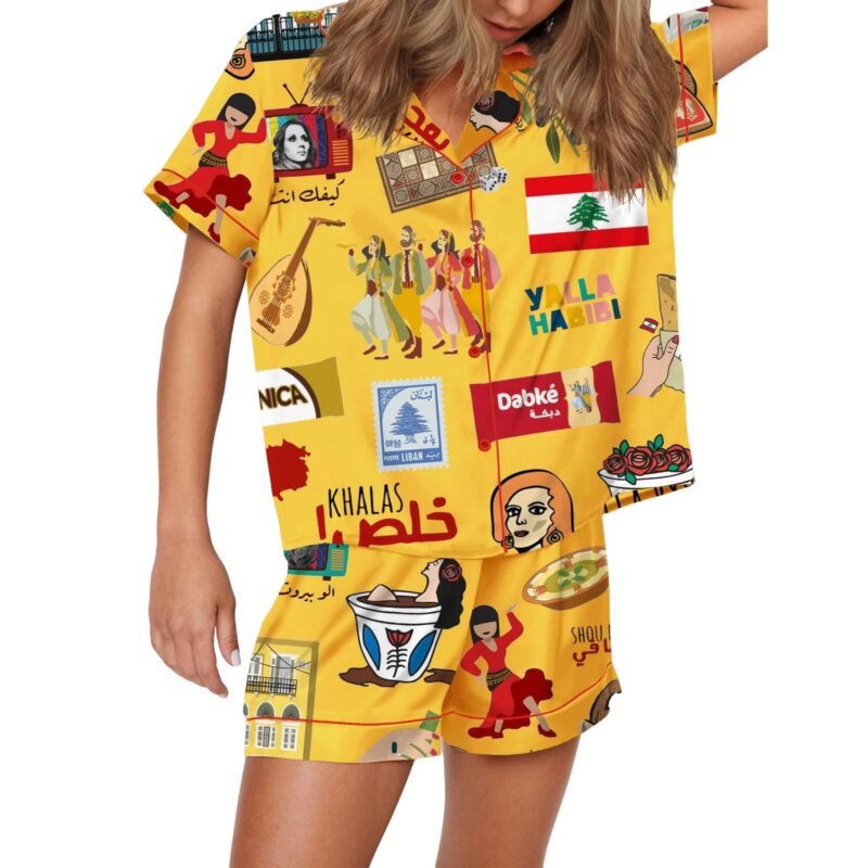 Very Lebanese Satin Pajama Set For Women - Image 2
