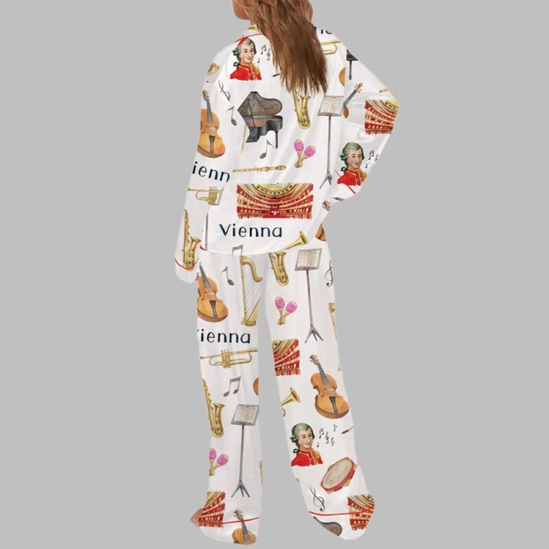 Vienna Music Tour Satin Pajama Set For Women - Image 3