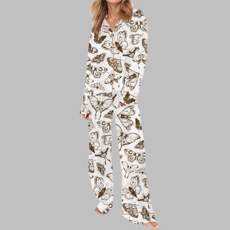 Vintage Butterfly And Moth Pajama Set For Women - Image 3