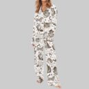 Vintage Cats Pajama Set For Women